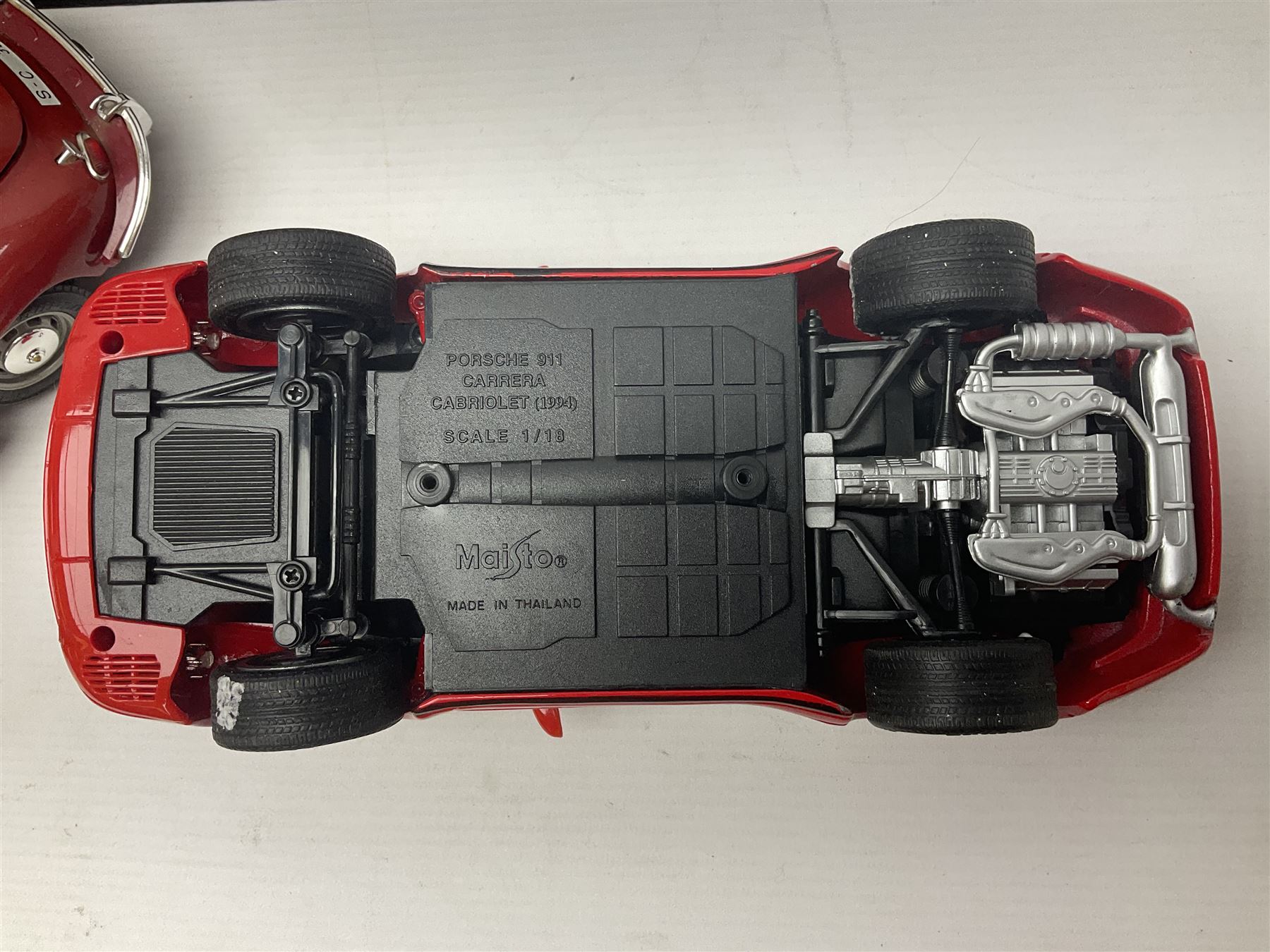 Three Maisto Special Edition 1:18 scale die-cast models - Porsche 550A Spyder, Jaguar 'S' Type and Ferrari 550 Maranello; all boxed; five other unboxed Maisto/Bburago 1:18 scale models; and two Classic Collection lead crystal models of Classic Cars (10)