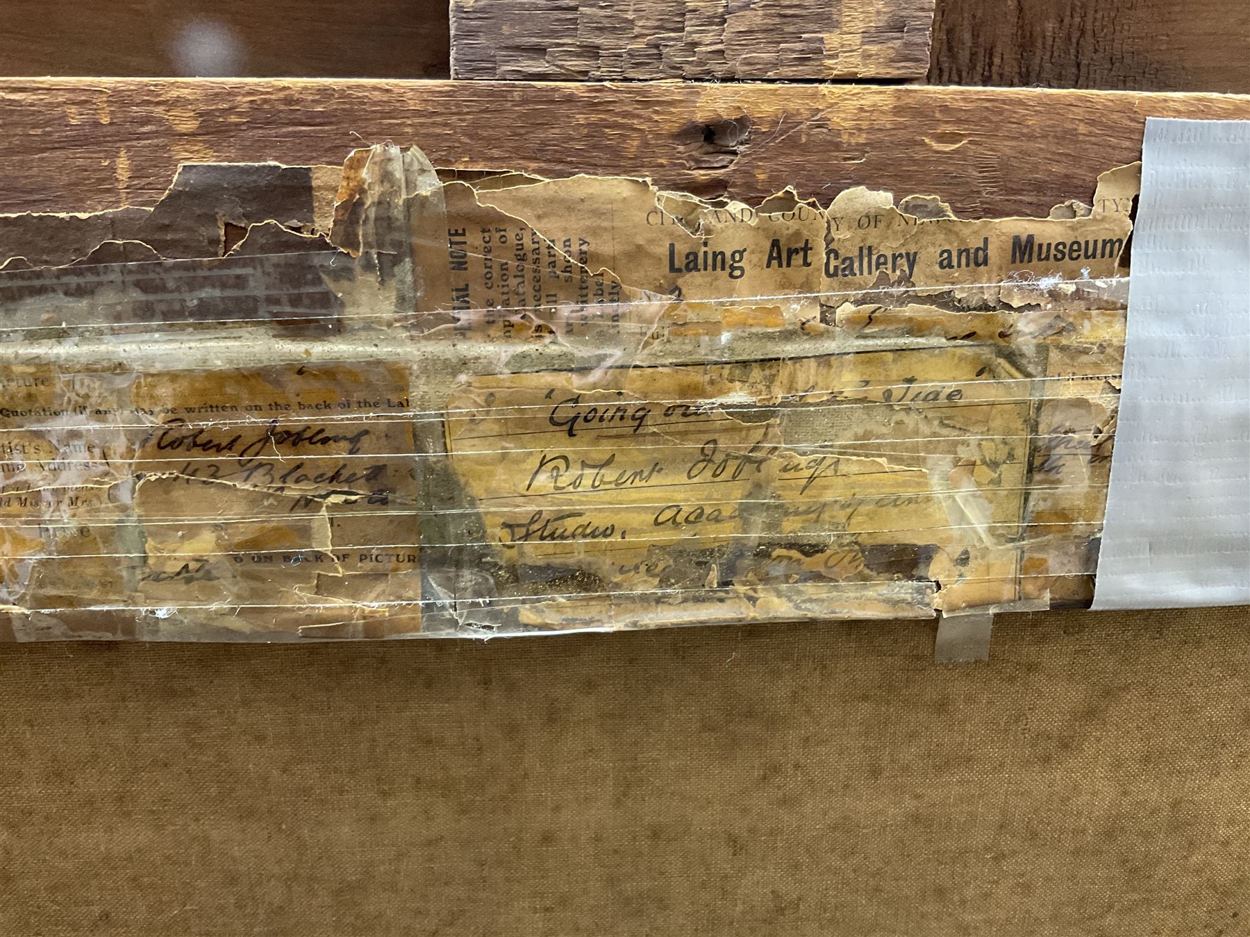 Robert Jobling (Staithes Group 1841-1923): 'Going Out on the Tide - The Beck Staithes', oil on canvas signed, titled on canvas with artist's address verso, also with Laing Art Gallery Newcastle exhibition labels 90cm x 70cm 