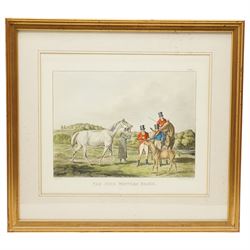 Thomas Sutherland (British 1785-1838) after Henry Thomas Alken (British 1785-1851): 'The High Mettled Racer', complete set of six engravings and aquatints with hand-colouring 37cm x 44cm (6)
