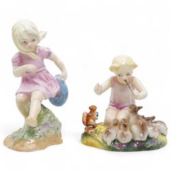 Eight Royal Worcester figures, to include 'The Parakeet' 'Monday's Child' 'Friday's Child' 'Grandmothers Dress' 'Woodland Dance' etc (8)