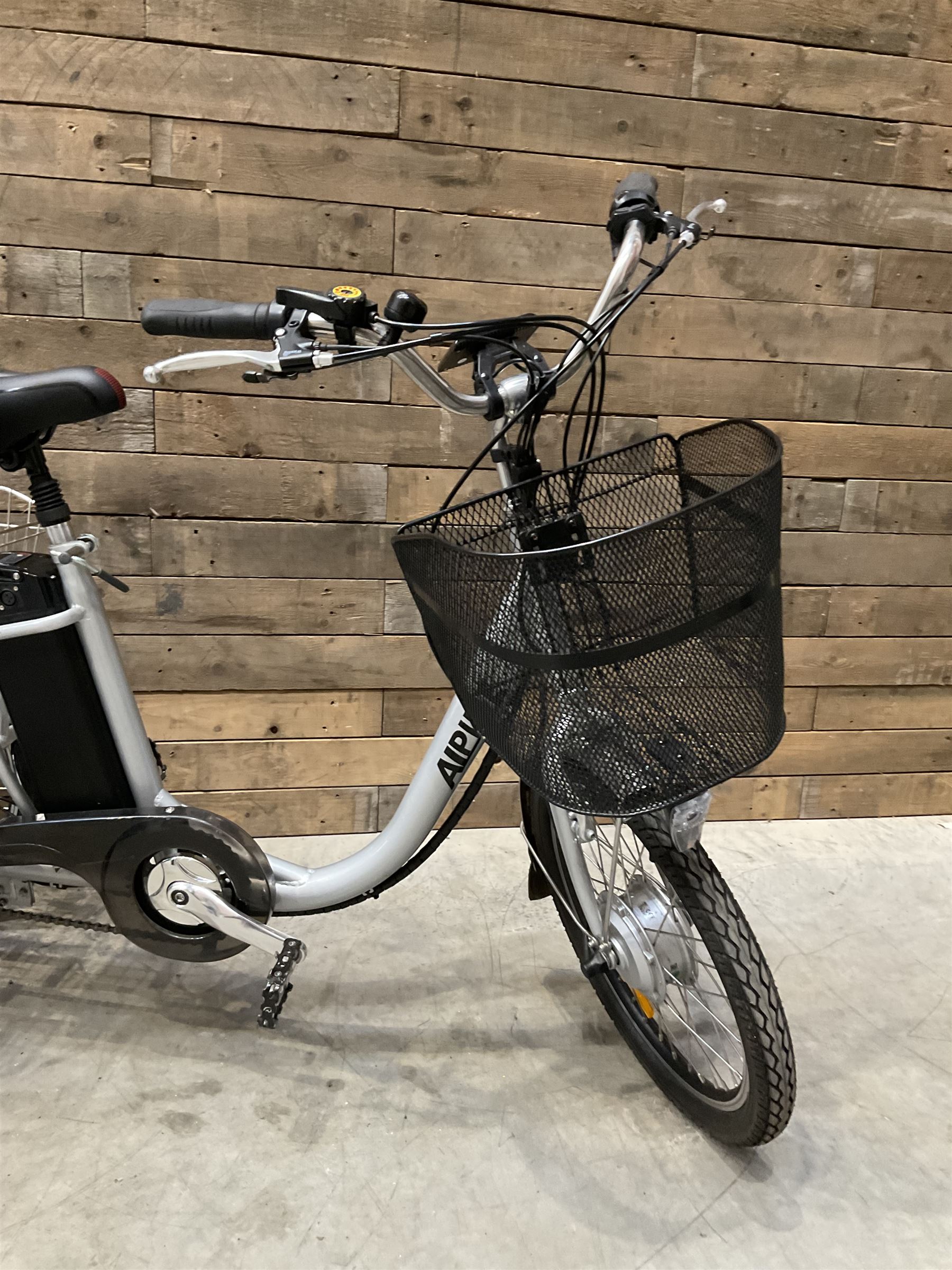 Alpine electric tilt trike - power assisted with throttle (no need to pedal), 15.5mph with 40 mile range, only 37 miles from new, silver finish, removable battery with charger, YoungDo gell seat with cover, £2749 new.