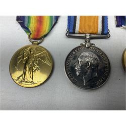 Two WW1 Lincolnshire Regiment pairs of medals, each comprising British War Medal and Victory Medal awarded to 16758 Pte. A. Lingard and 46647 Pte. H. Hazzledine; all with ribbons (4)