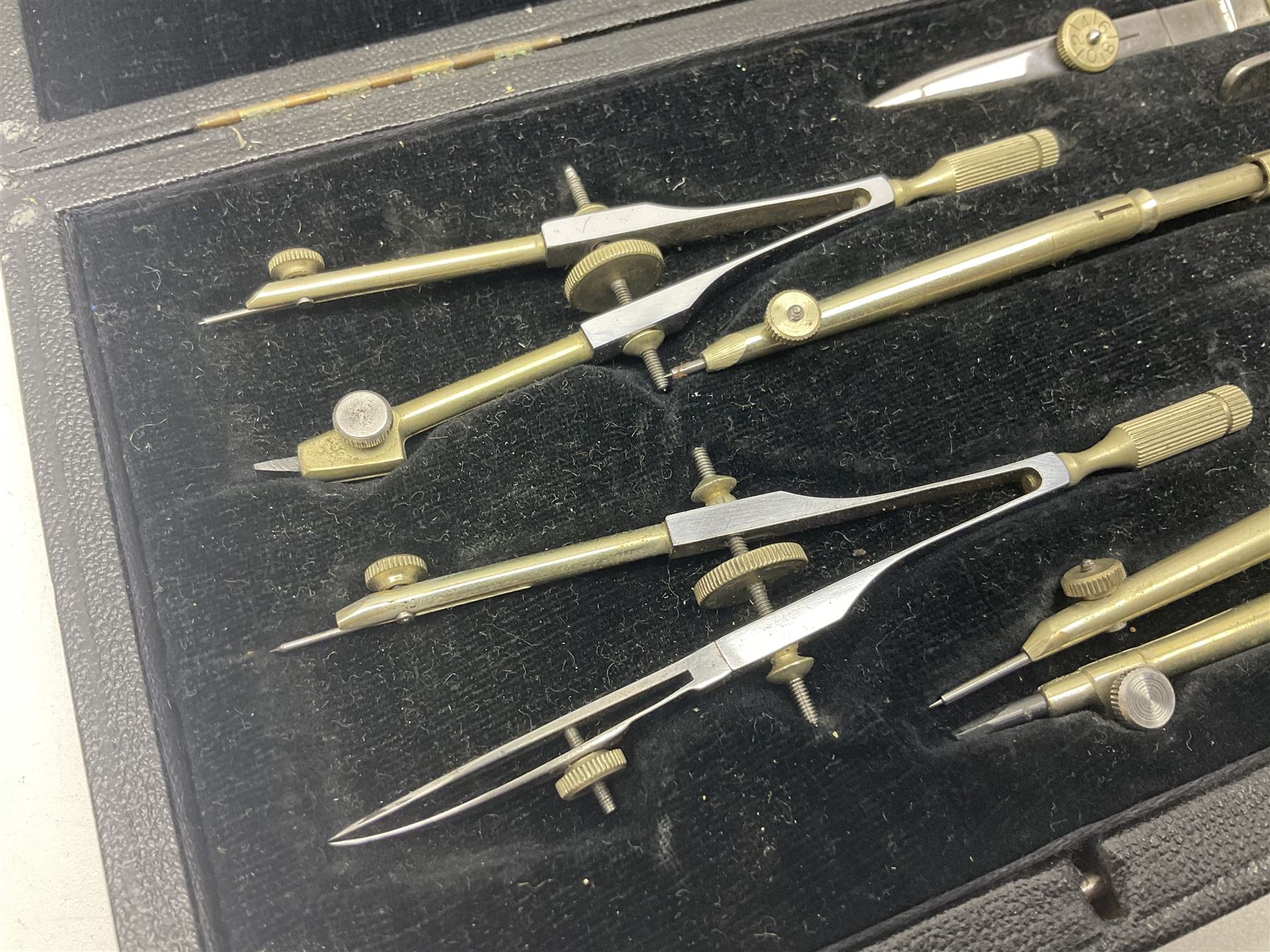 J Halden & Co cased drawing set, together with other cased drawing sets, including examples from prazision garantie and Kern Swiss 