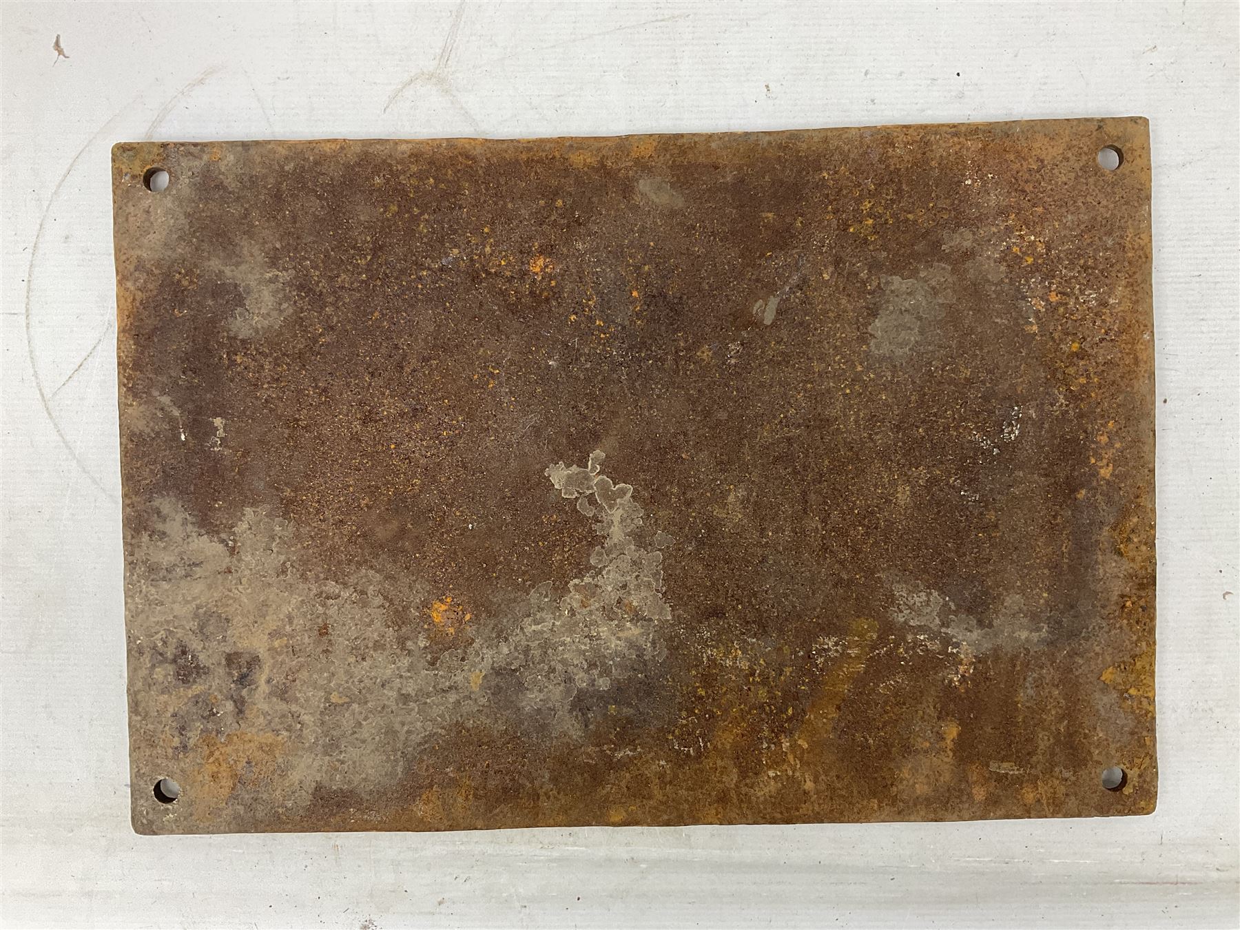 Large cast iron sign 'Beware of Trains', H38cm, L56cm