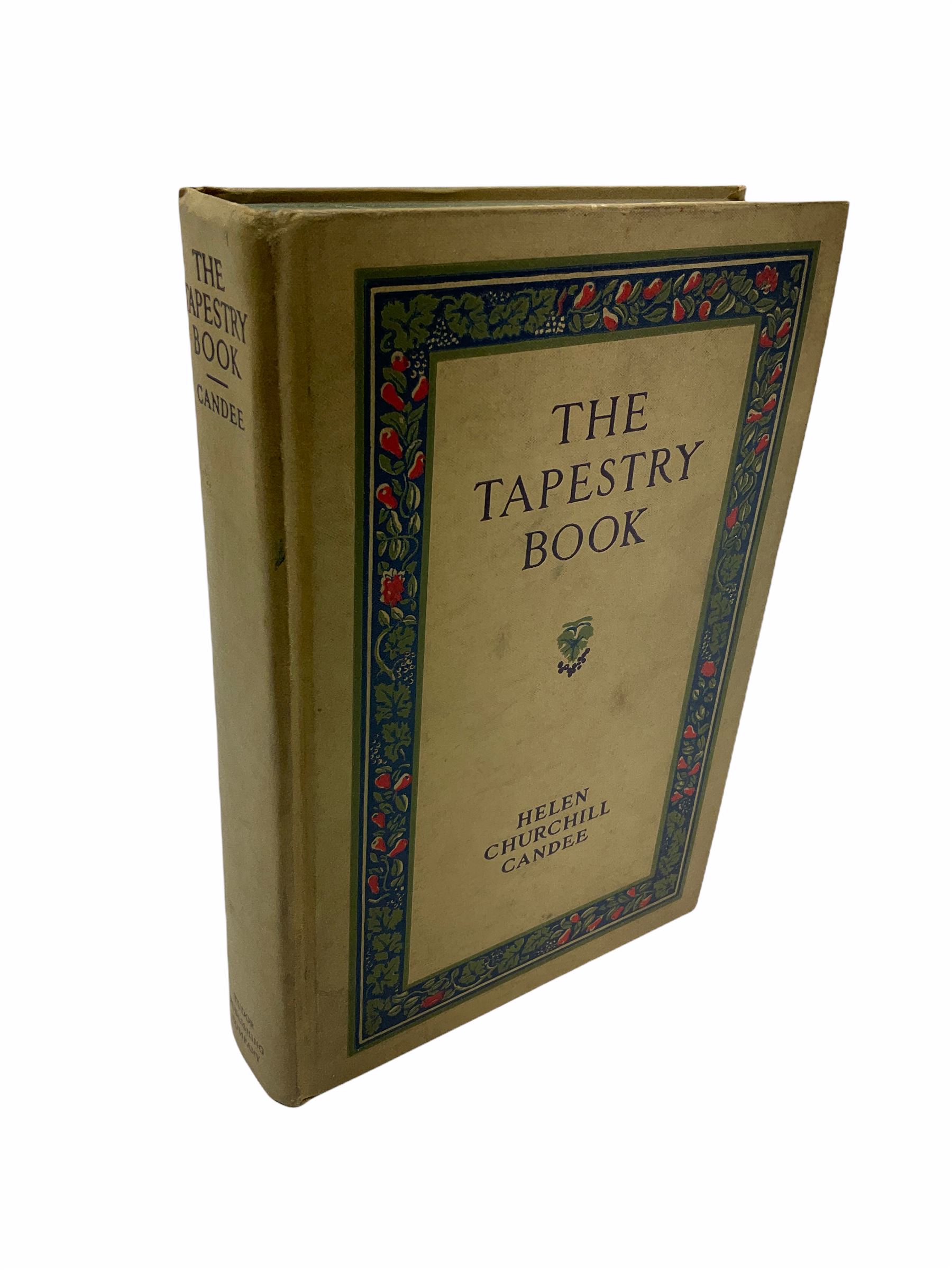 Collection  of 'the Flowers of Sheakspeare' bound in a book, approximately twenty nine studies in watercolour, each work detailing the act the flower is mentioned, together with the tapestry book by Candee. 