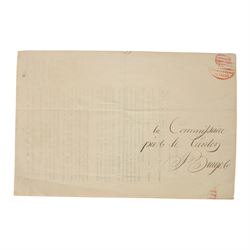Napoleonic Ministry of War Decree issued by Claude Petiet 