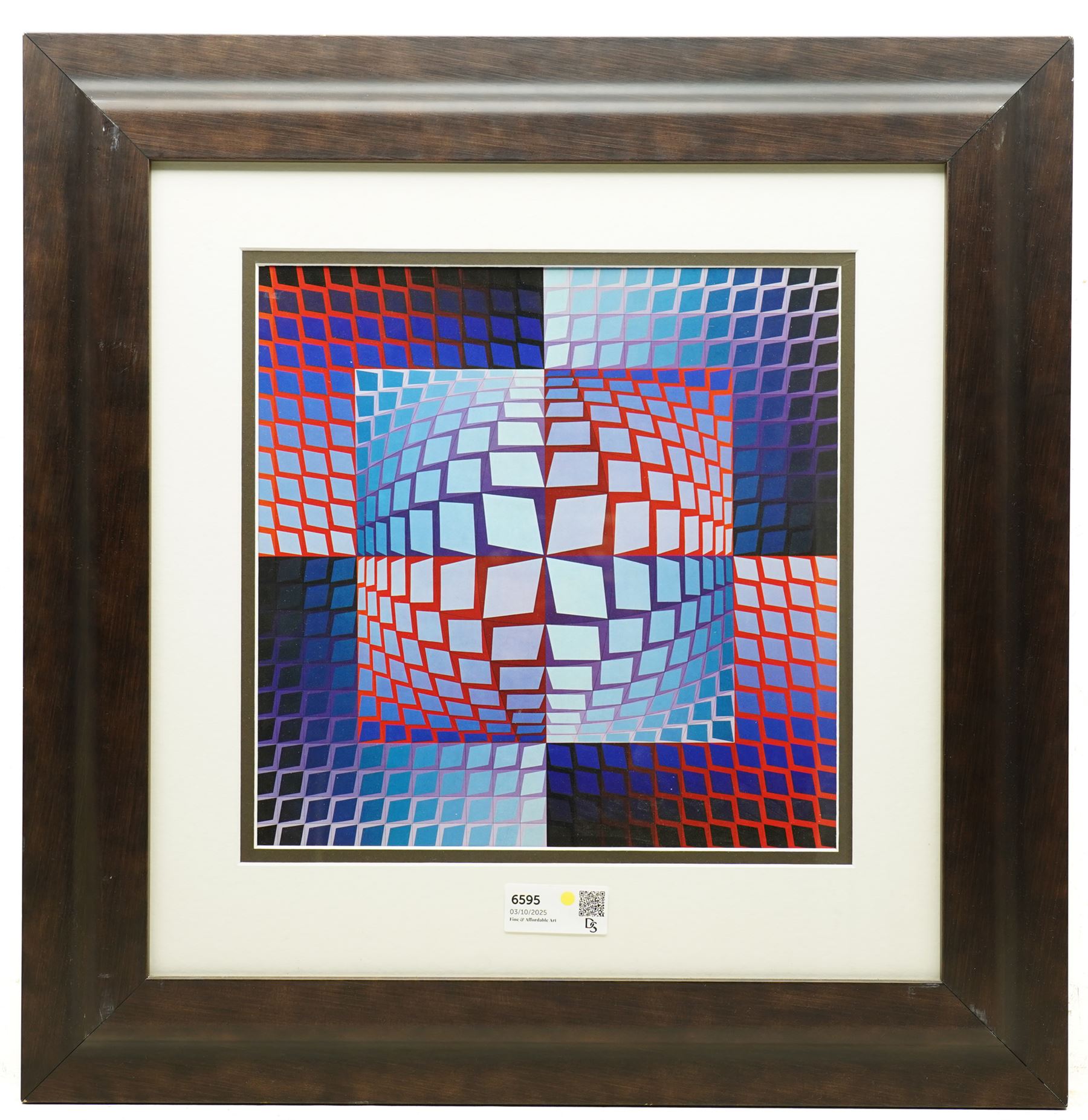 After Victor Vasarely (Hungarian 1906-1997): 'Quasar-Zett', colour print 36cm x 36cm