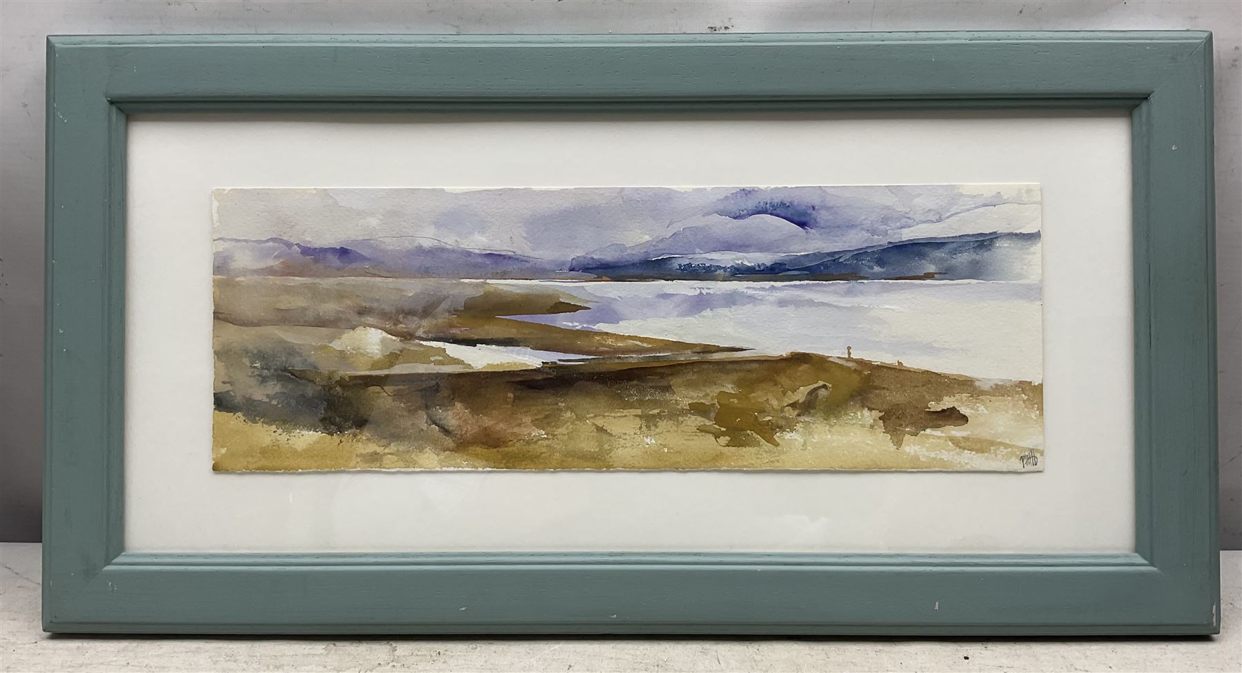 Peter Michael Hicks (Yorkshire 1937-): Landscapes, pair watercolours signed in pencil 13cm x 38cm (2)