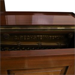 Edwardian C. Bechstein mahogany cased upright piano, with ivory keys and two pedals, manufactured expressly for J Dunnill Wakefield, serial no. , H123cm, W150cm