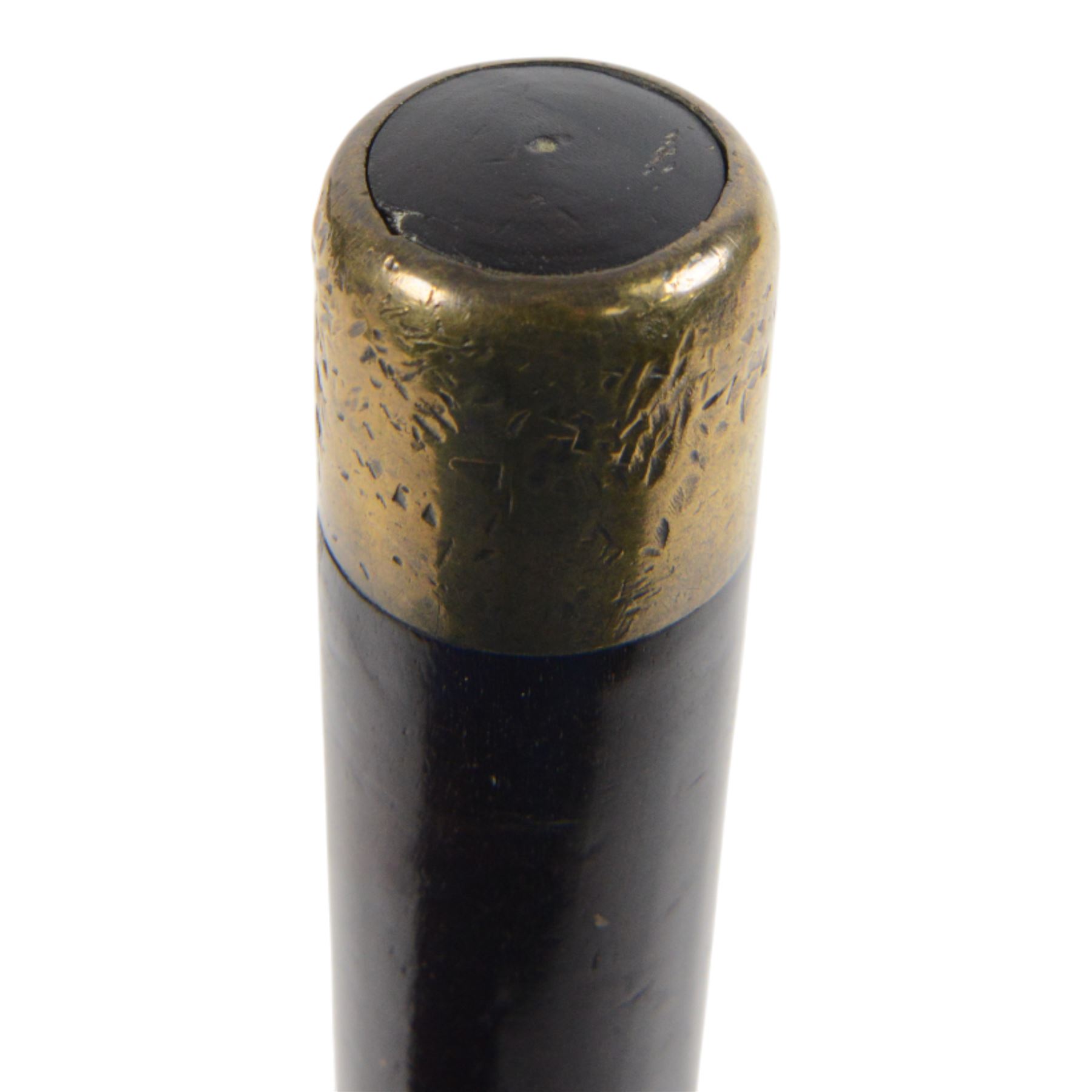 Victorian wooden Tipstaff with brass cap, with turned and shaped grip, the brass cap marked 287, L29cm