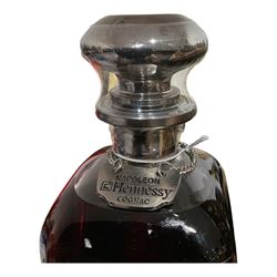 Hennessy Napoleon Cognac in square glass Library decanter with label, unknown contents and proof, in presentation box