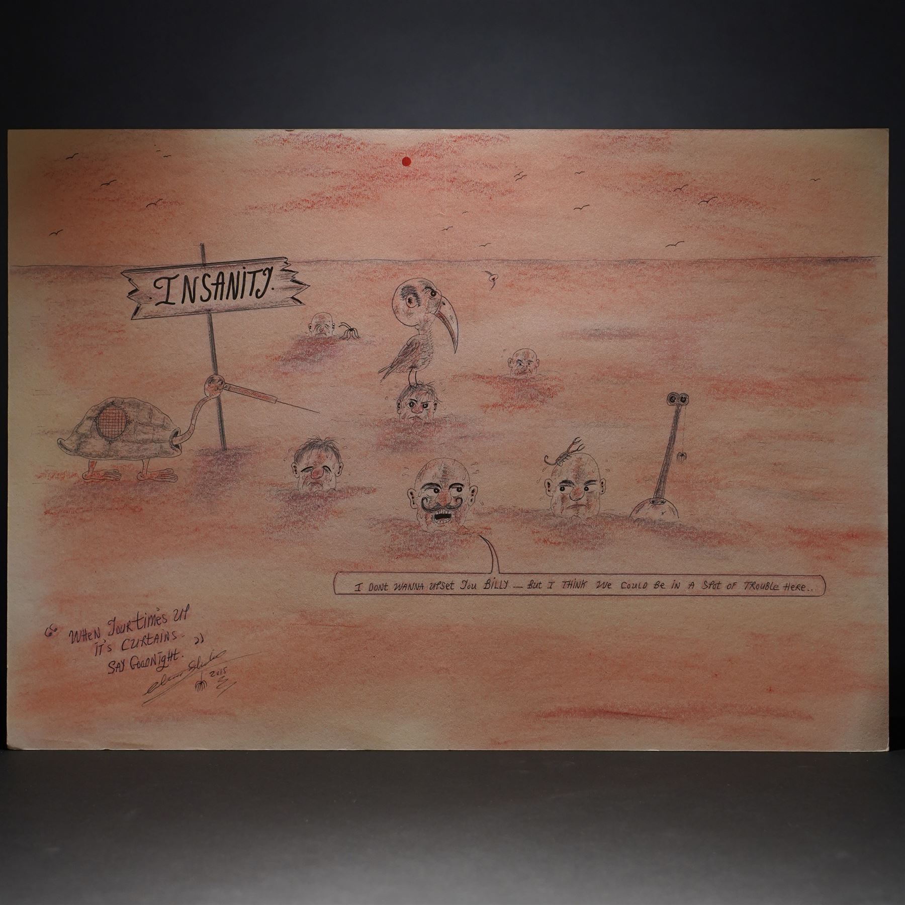 Charles Bronson (Charles Arthur Salvador) (British 1952-): A comprehensive collection of five hundred mixed media works executed between 2000 and 2025. Produced during the artist’s long-term incarceration, the works are primarily in ink, coloured pencil and mixed media on paper. The collection includes multiple formats: A5 (15 works), A4 (308 works), A3 (164 works) and A2 (13 works). Some are signed and dated; a number are executed on the reverse of official prison documents and other repurposed materials, reflecting the limited availability of art materials within the prison environment. This collection represents the largest body of the artist’s work to be offered as a single lot and has not previously been available on the market. (500) (unframed)

Notes: Dated examples span the period from 2000 to 2025, with the greatest concentration produced between 2012 and 2019 and including a group of recent large-scale works from the final years of the period; approximately twenty percent are undated.