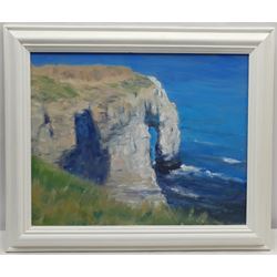 Neil Tyler (British 1945-): Flamborough Head, oil on canvas signed 40cm x 50cm