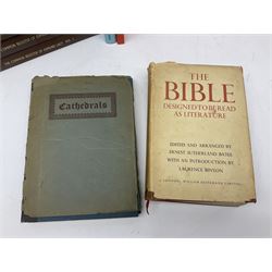 Collection of books, to include four 1920s Great Western Railway publications on Abbeys, Castles and Cathedrals, including three hardback examples, together with The Bible Designed to be Read as Literature, The Register of Edmund Lacy Bishop of Exeter 1420-1455 Vols 1-5, Laura Knight by Janet Dunbar, A Calendar of Cornish Glebe Terriers 1673-1735, The Parliamentary Survey of the Duchy of Cornwall Parts 1 and 2 and two Bradburys Hallmarks books
