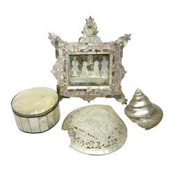 Mother of pearl nativity scene, together