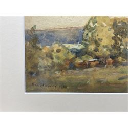 John William Howey (Staithes Group 1873-1938): 'Hambleton Hills - Thirlby', watercolour signed and dated 1923, titled in a later hand verso 26.5cm x 36cm