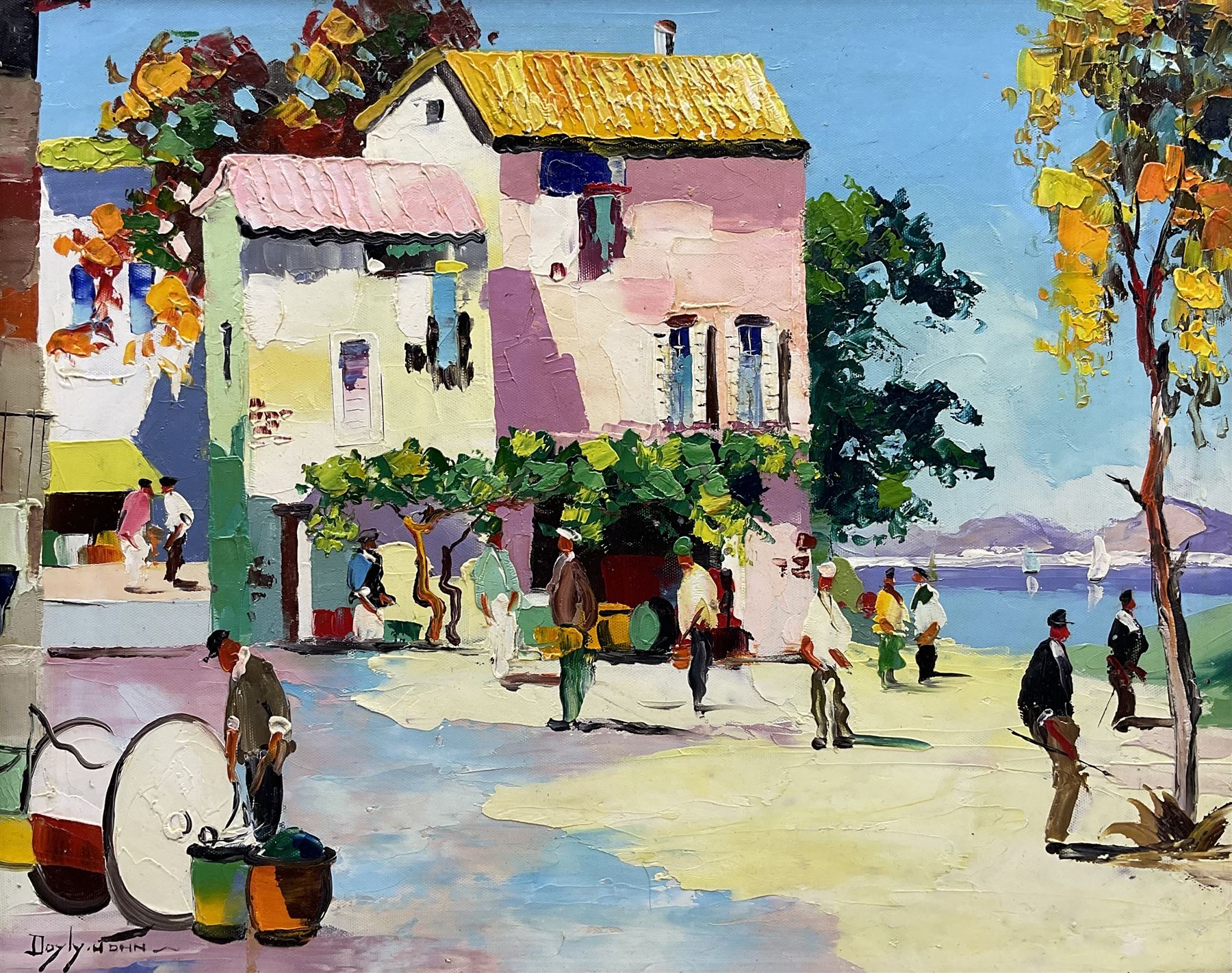 Cecil Rochfort D'oyly John (British 1906-1993): 'St Tropez - South of France', oil on board signed, titled verso 40cm x 50cm