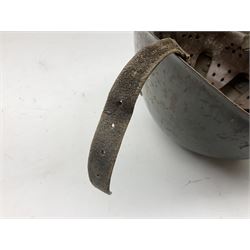 WWII Italian steel helmet with liner and chin strap