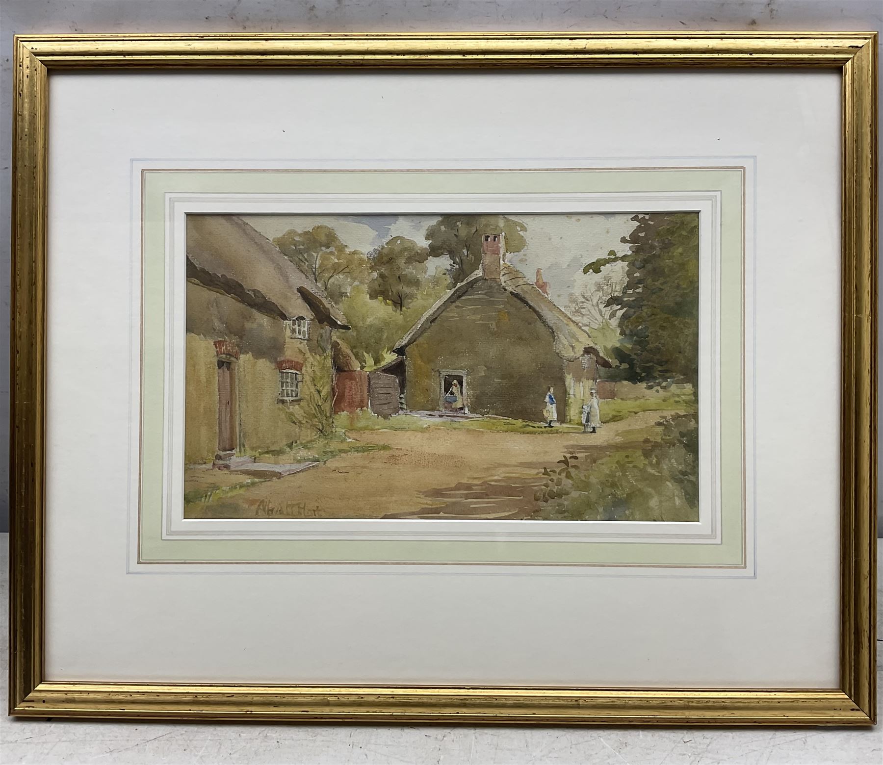 Alfred Henry Hart (British 1866-1953): Countryside Cottage Scenes, set of three watercolours signed, largest 23cm x 29.5cm (3)