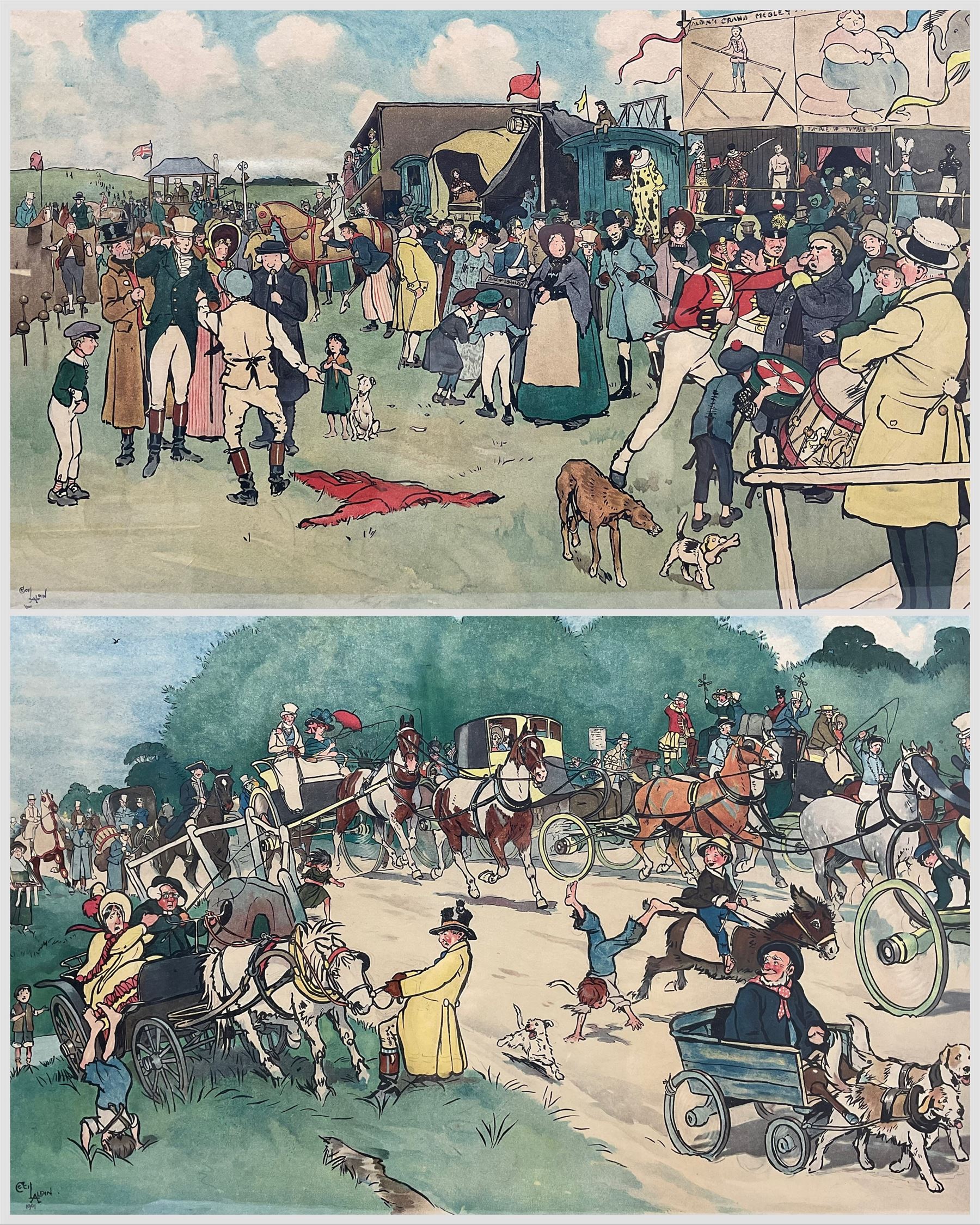 Cecil Aldin (British 1870-1935): Bluemarket Races, pair chromolithographs signed in pencil 37cm x 59cm (2)