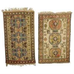 Two Caucasian designed rugs comprising a flatweave and hand-knotted rug, Caucasian design ...