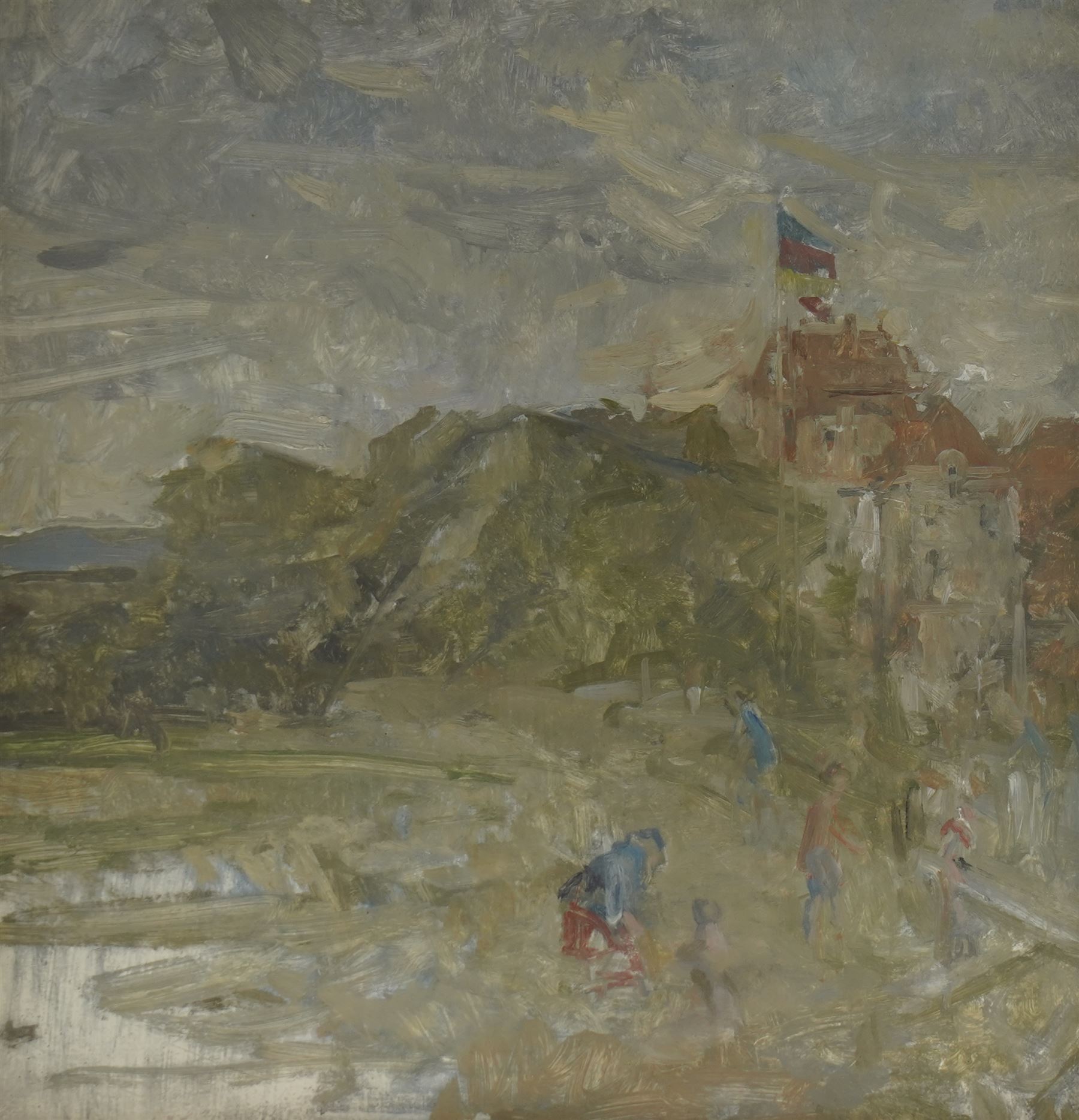 Peter Greenham (British 1909-1992): 'Returning Home - Brittany', oil on board unsigned, titled on new gallery exhibition label verso 23cm x 23cm
Provenance: exh. New Grafton Gallery, London, ex collection of the artist's widow