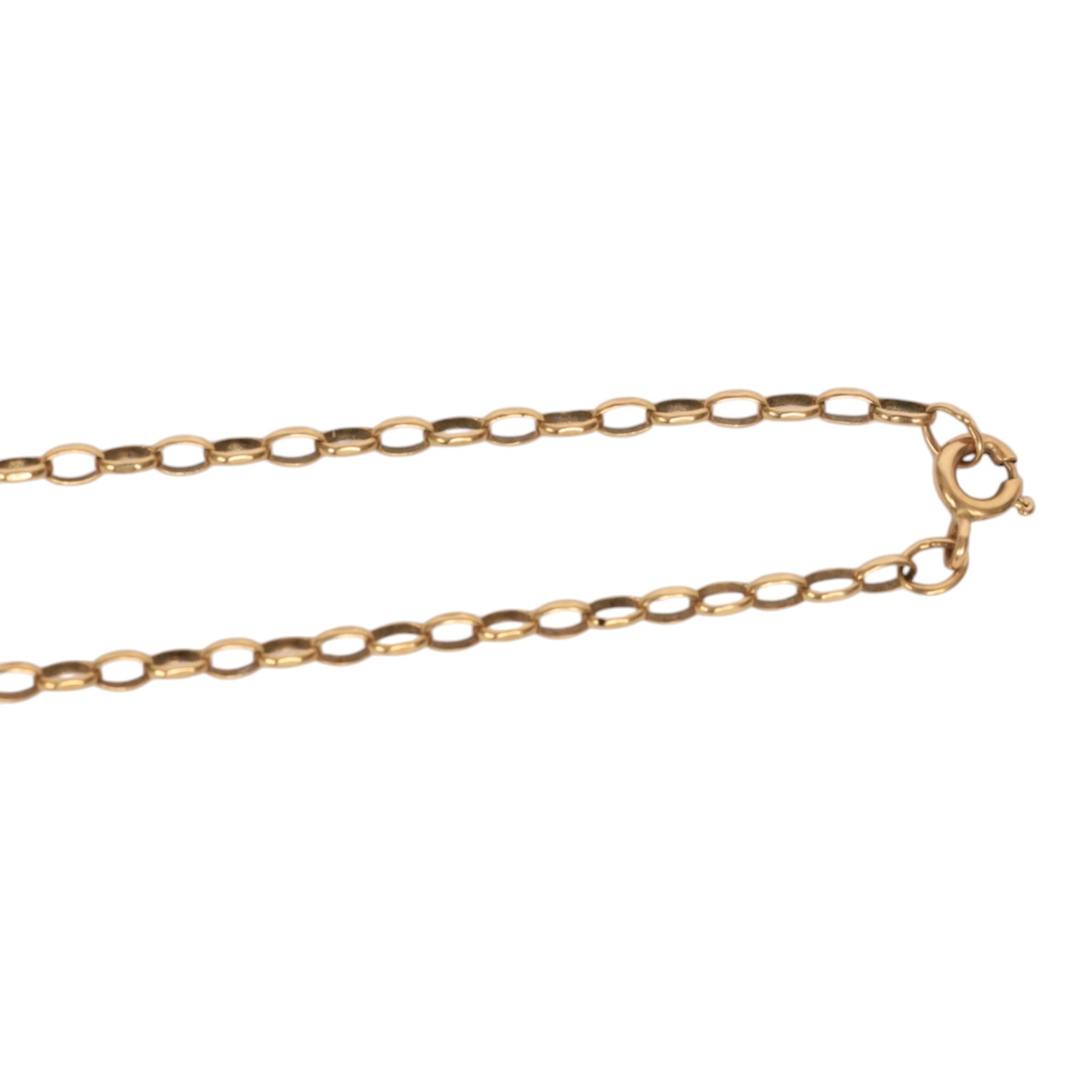 9ct gold chain and a white gold plated pearl ring 