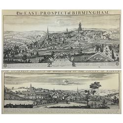 'The East Prospect of Birmingham' and 'The Southwest prospect of Birmingham in the County of Warwick': two 20th topographical engravings max 46cm x 89cm (2)