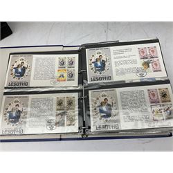 Mostly first day covers, including Antigua 'Royal Wedding 29th July 1981', British Virgin Islands '25th Anniversary of the Coronation 1953', various Silver Jubilee 1977 stamp covers etc, housed in eight folders