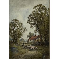 Henry J Kinnaird (British fl.1880-1920): 'Old Mill Winchester' and 'A Sussex Lane', pair  watercolours signed and titled 27cm x 18cm (2)