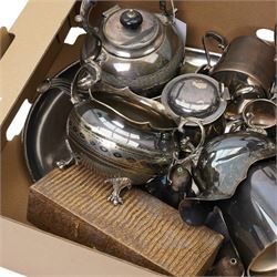 Silver plated items including coffee pot, tea pots. hotel plate etc