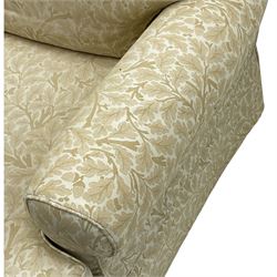 Multi-York - traditionally shaped armchair, upholstered in oak leaf and acorn patterned fabric