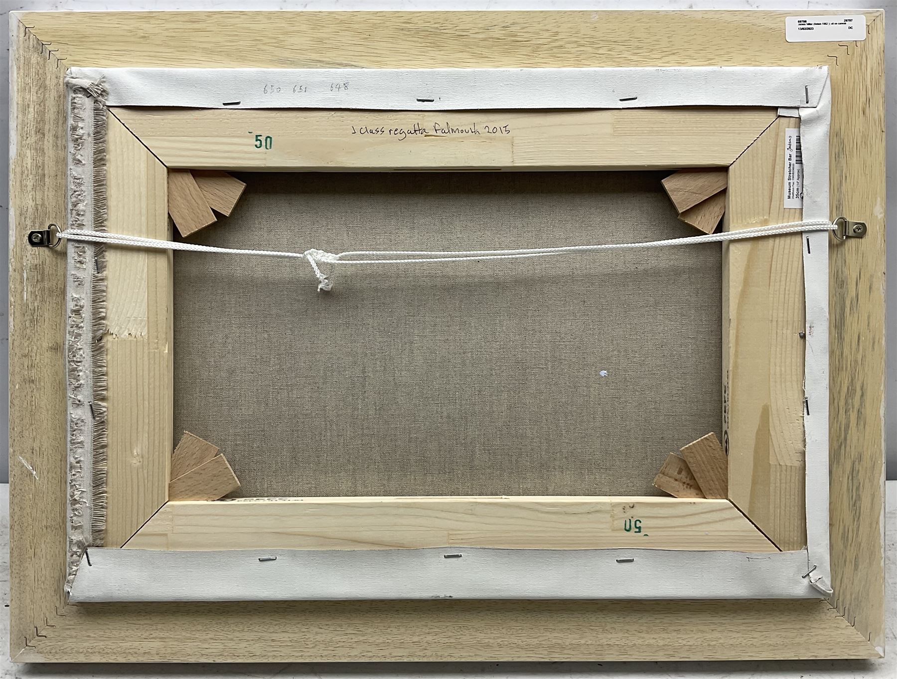 James Miller (British 1962-): 'J Class Regatta - Falmouth 2015', oil on canvas signed, titled verso 31cm x 47cm