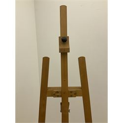 large wooden easel with adjustable picture rest, H171cm