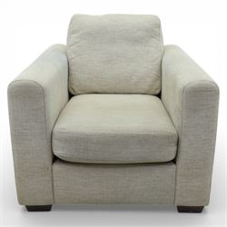Contemporary armchair, upholstered in neutral fabric