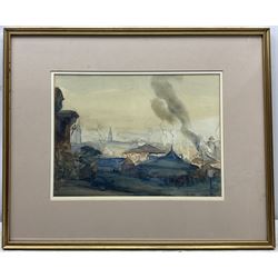 Florence Adelina Hess (Staithes Group 1891-1974): Woodhouse Moor Feast - Leeds, watercolour unsigned 26cm x 36cm 
Provenance: by direct descent from the family of Mark Senior, the artist's friend and teacher.