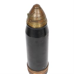 WWI inert artillery shell with fuse cone, H32cm