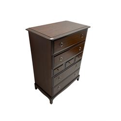 Stag Minstrel - mahogany chest, fitted with three short drawers between four long drawers, on stile feet