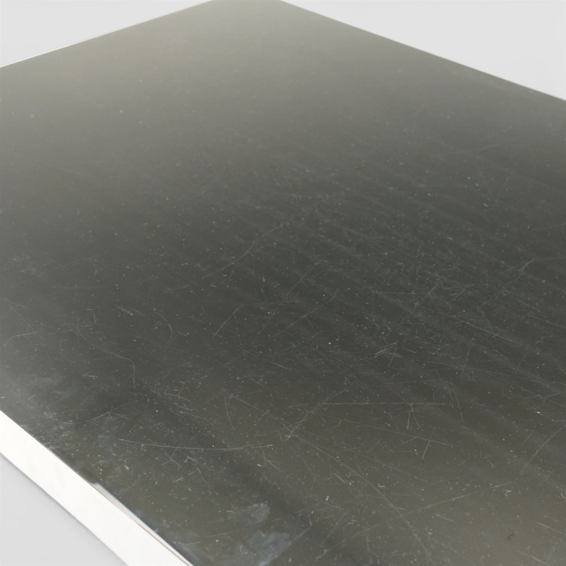 John Reeves (1981-) for Heal’s - ebonised ‘Louis’ dining table, with inset glass top, laminated rubberwood frame finished with a tough glossy polyurethane finish, raised on shaped supports