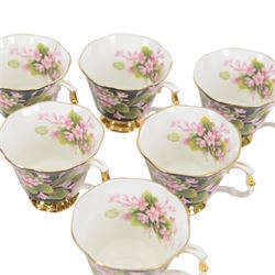 Royal Albert Provincial Flowers Mayflower tea service for six, comprising cups saucers and dessert plates 