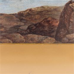 Circle of Thomas Charles Leeson Rowbotham (British 1823-1875): 'Aguilas' Spain, watercolour heightened with white and indistinctly signed with monogram, 36cm x 55cm 