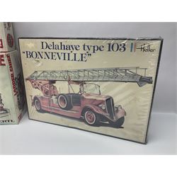 Seven scale model assembly kits to include Airfix, Heller, Italeri etc in one box
