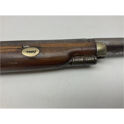 19th century single barrel percussion shotgun, approximately 14-bore, in partially refinished condition, with 76cm (30