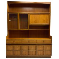 Nathan - teak wall unit, fitted with rai