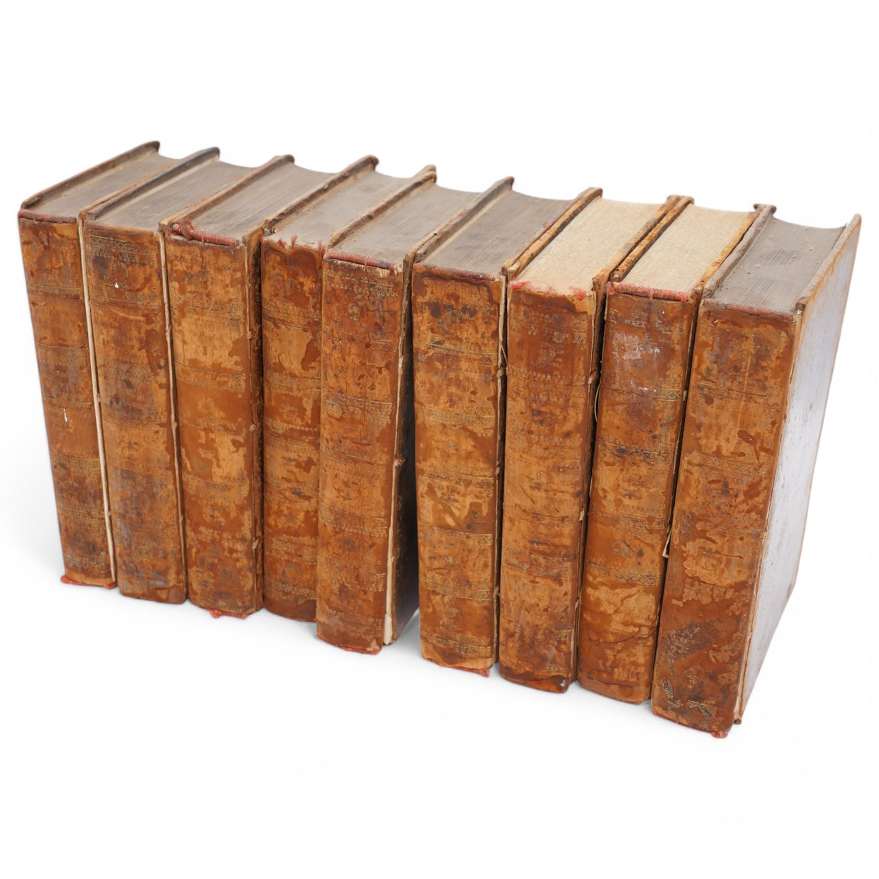 Buffon, Georges Louis le Clerc, Comte de - 'The Natural History of Birds', from the French, nine volumes 1st edition in English with engraved plates printed for A Strahan, T Cadell and J Murray, 1793 uniformly bound in tree calf