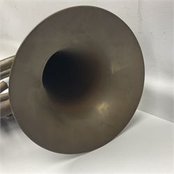 Early 20th century French Jerome Thibouville-Lamy Class B brass 4-valve euphonium for restoration or display L59cm