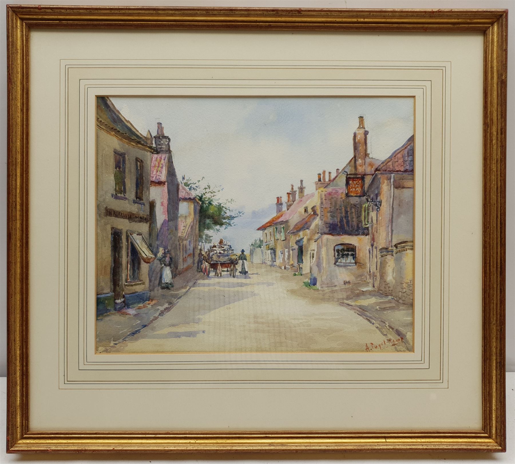 Amy Paget Kemp (British exh.1895-1919): Village High Street, watercolour signed 24cm x 29cm