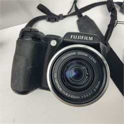 Four Olympus cameras, to include AF10 Super, XA2, Shoot & Go and Supertrip examples, together with Miranda ME-Z and Miranda ME-X DX cameras, an Agfa Optima camera with Agfa Paratonic DIN ASA Solitar 1:2.8/40 lens, Canon Snappy S camera and a Fujifilm Fine Pix S5700 camera, serial no 7WE12368 (8)