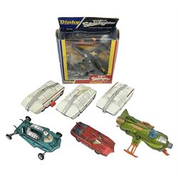 Dinky - Trident Starfighter No.362; boxed; and six unboxed and playworn TV/Film related models comprising three Maximum Security Vehicles No.105; UFO Interceptor No.351; Joes Car No.102; and Spectrum Patrol Car No.103 (7)