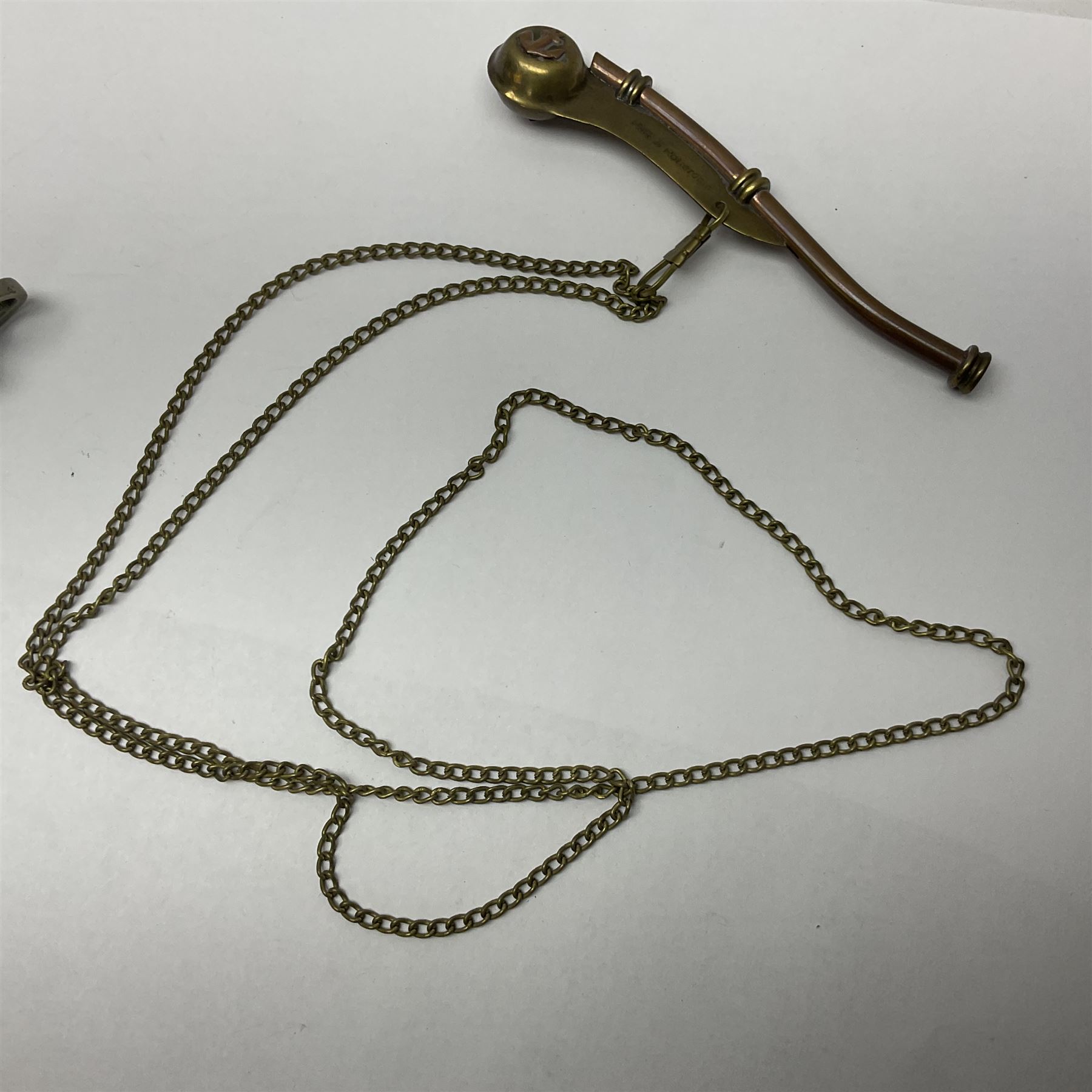 Bosun's whistle, together with Hull City Police whistle and brass and enamel badge detailed 'Special Constable Kingston Upon Hull 1914', (3)